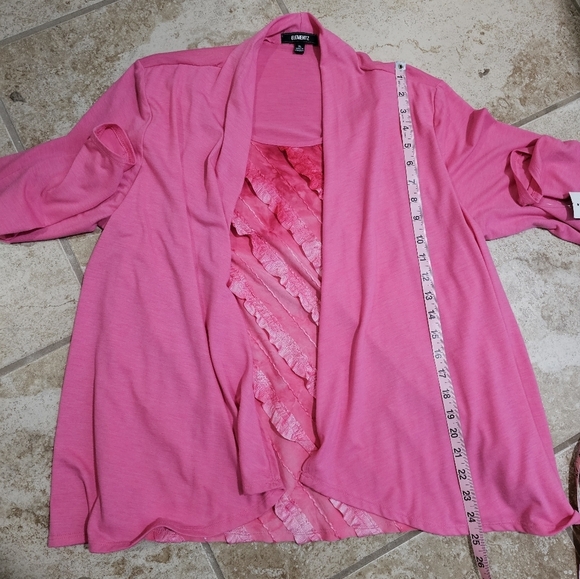 Elementz Cardigan Set Women X-Large Hot Pink Preppy Office Summer Spring NWT Y2K - Picture 7 of 7